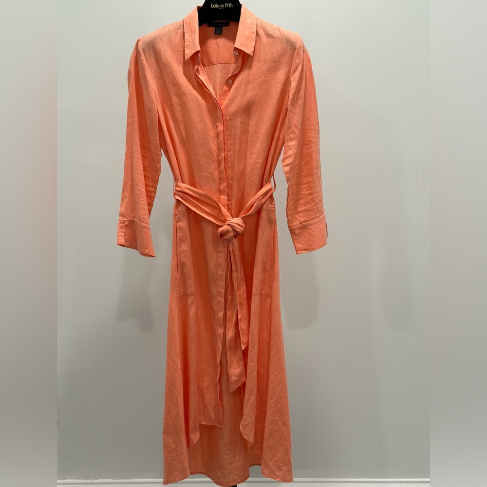 Saks Fifth Avenue Coral Belted Robe-Dress
